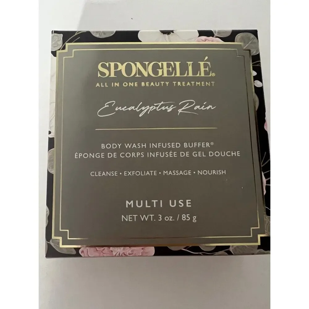 NWT Spongellé Eucalyptus Rain Body Wash Infused Buffer Multi Use 3 oz